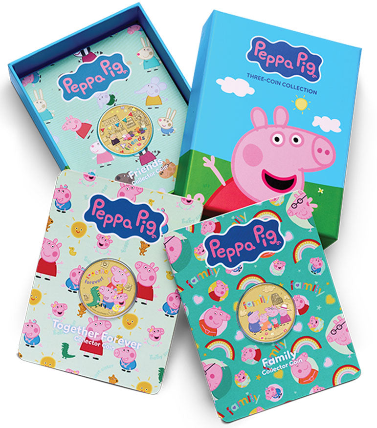 Tuvalu 2026 $1 Peppa Pig Coloured Uncirculated 3 Coin Set