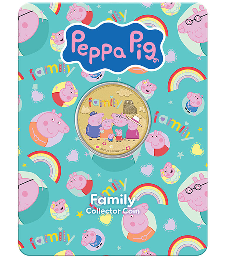 Tuvalu 2026 $1 Peppa Pig Coloured Uncirculated 3 Coin Set