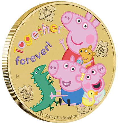 Tuvalu 2026 $1 Peppa Pig Coloured Uncirculated 3 Coin Set