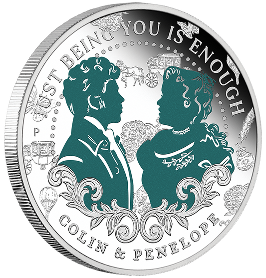 Tuvalu 2026 50c Bridgerton Colin & Penelope 1/2oz Silver Coloured Proof Coin