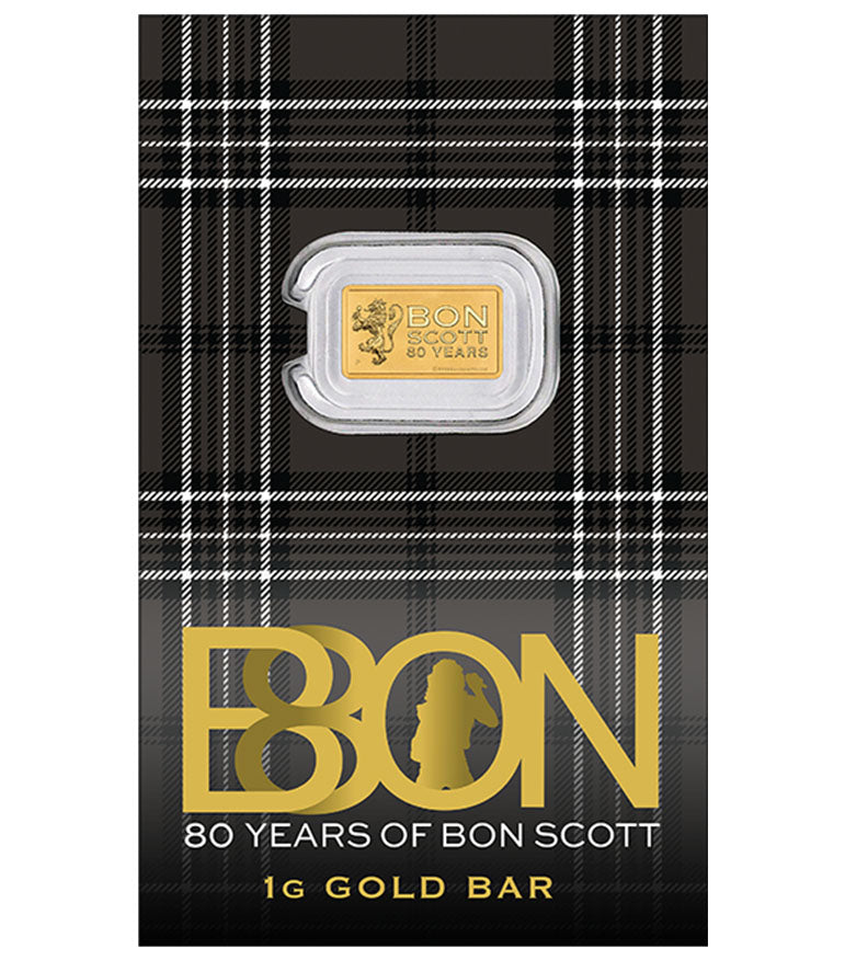 2026 AC/DC Bon Scott 1g Gold Minted Bar