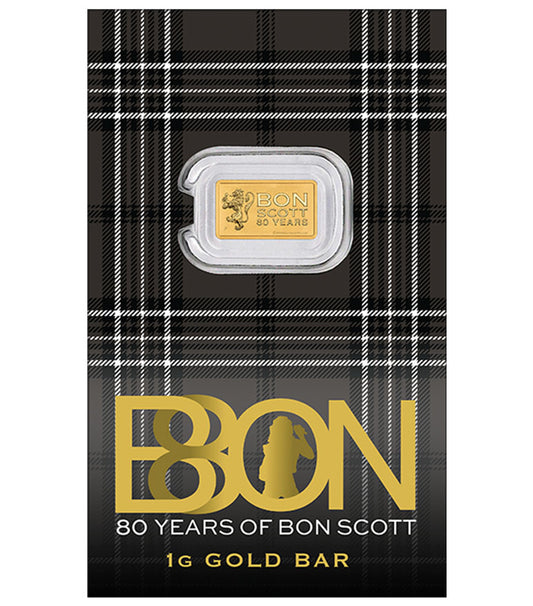 2026 AC/DC Bon Scott 1g Gold Minted Bar
