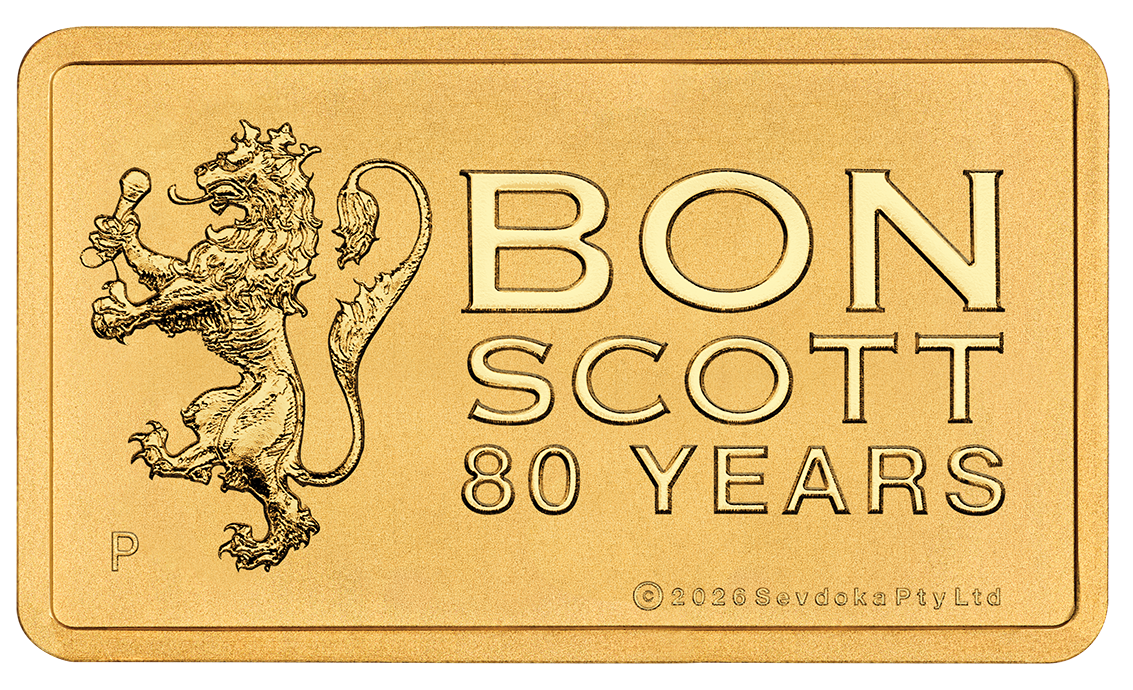 2026 AC/DC Bon Scott 1g Gold Minted Bar