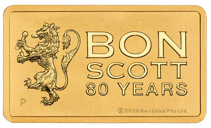 2026 AC/DC Bon Scott 1g Gold Minted Bar