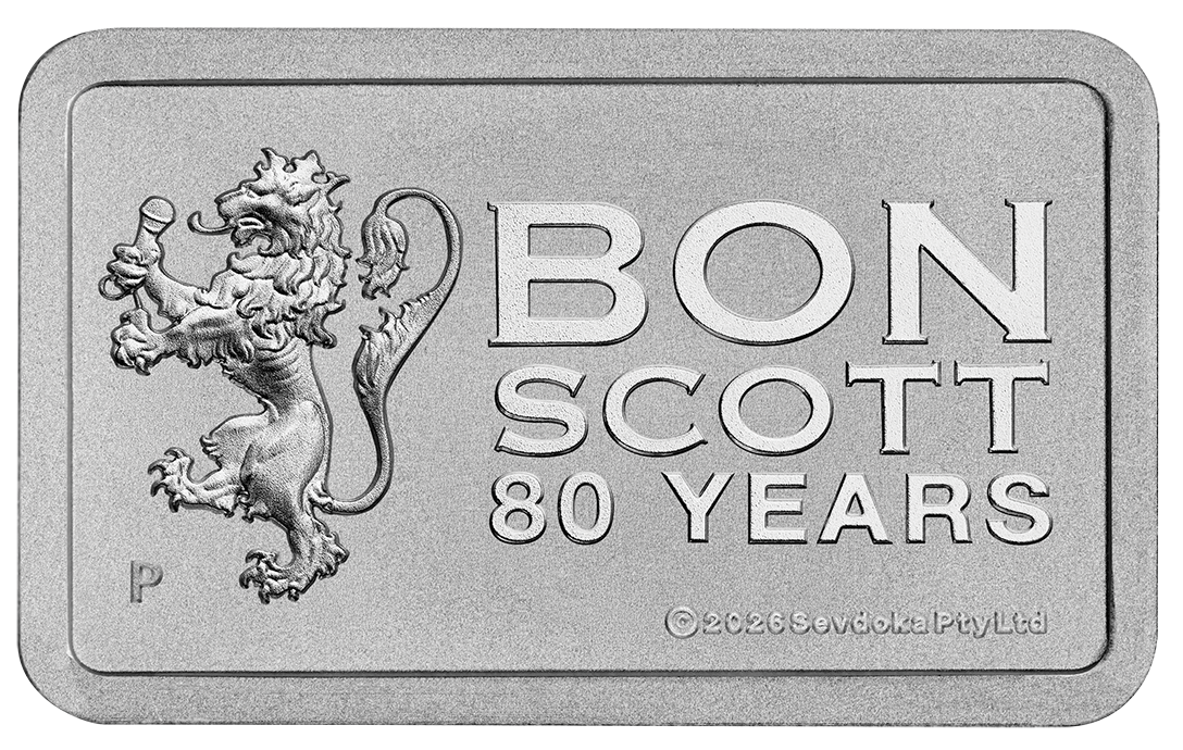 2026 AC/DC Bon Scott 10g Silver Minted Bar