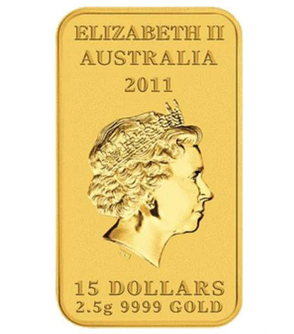 2011 $15 Dreaming Platypus 2.5g Gold Proof Rectangle Shaped Coin