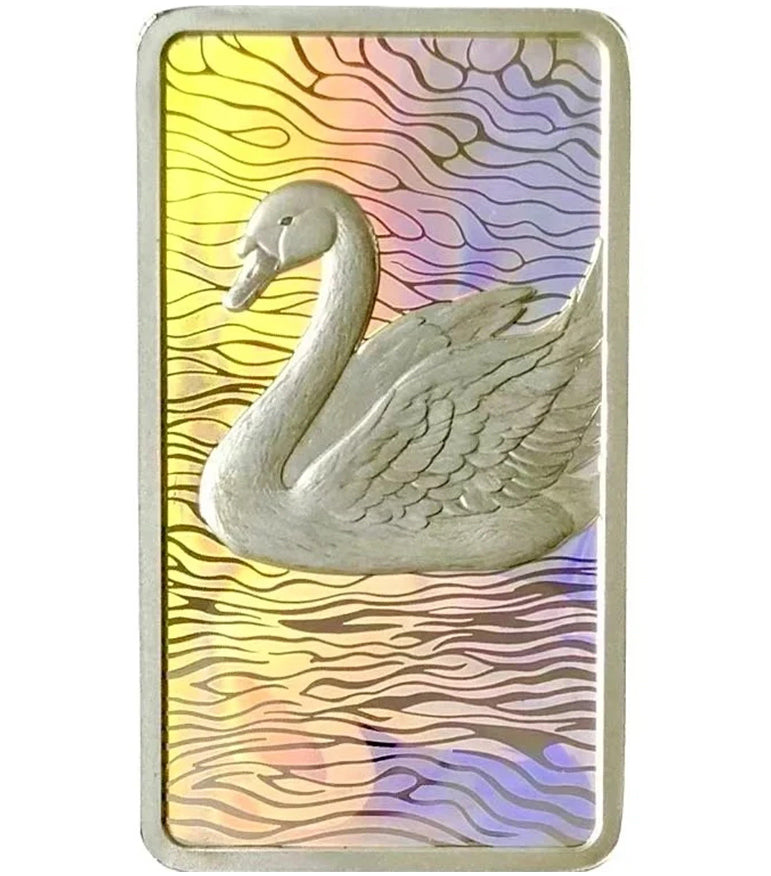 Wings of Wonder Swan Guardian of Grace 1oz Silver Hologram Bar