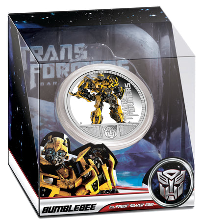 Tuvalu 2011 $1 Transformers Dark of The Moon Bumblebee 1oz Silver Coloured Proof Coin