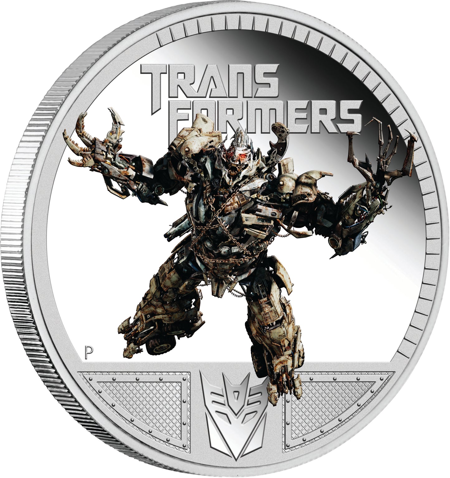 Tuvalu 2011 $1 Transformers Dark of The Moon Megatron 1oz Silver Coloured Proof Coin