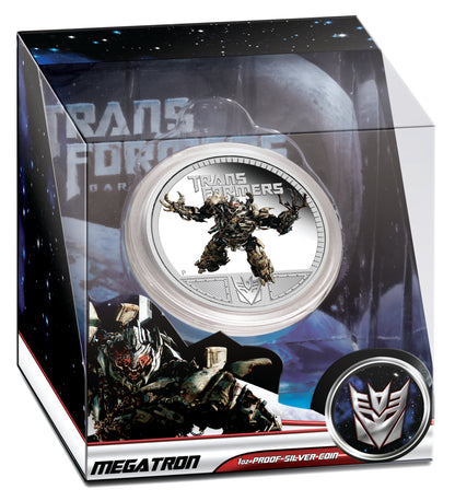 Tuvalu 2011 $1 Transformers Dark of The Moon Megatron 1oz Silver Coloured Proof Coin