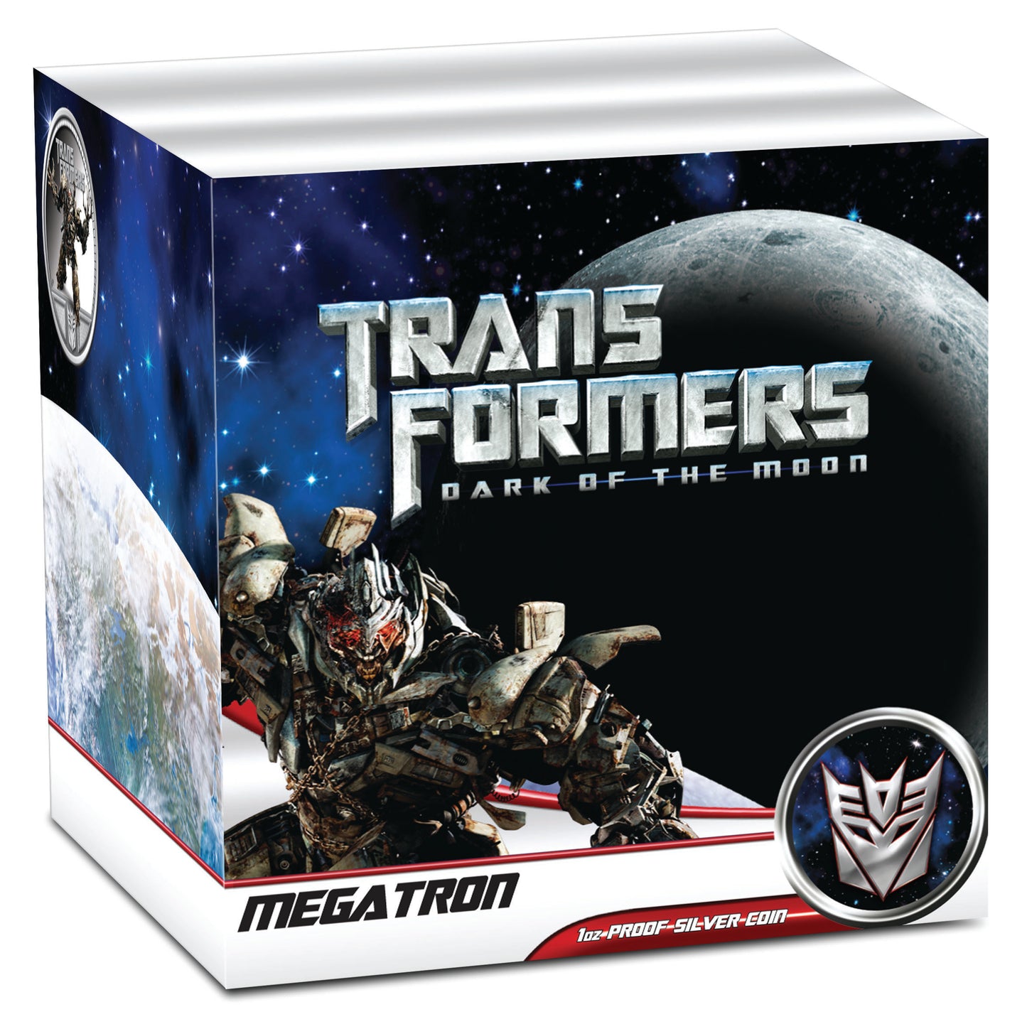 Tuvalu 2011 $1 Transformers Dark of The Moon Megatron 1oz Silver Coloured Proof Coin