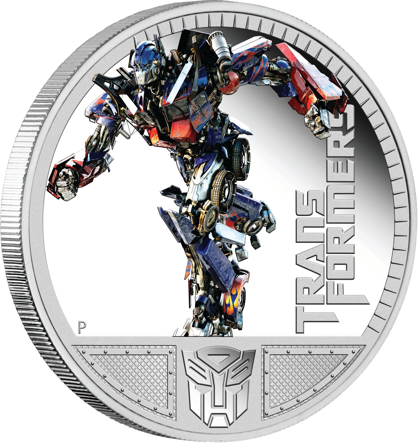 Tuvalu 2011 $1 Transformers Dark of The Moon Optimus Prime 1oz Silver Coloured Proof Coin
