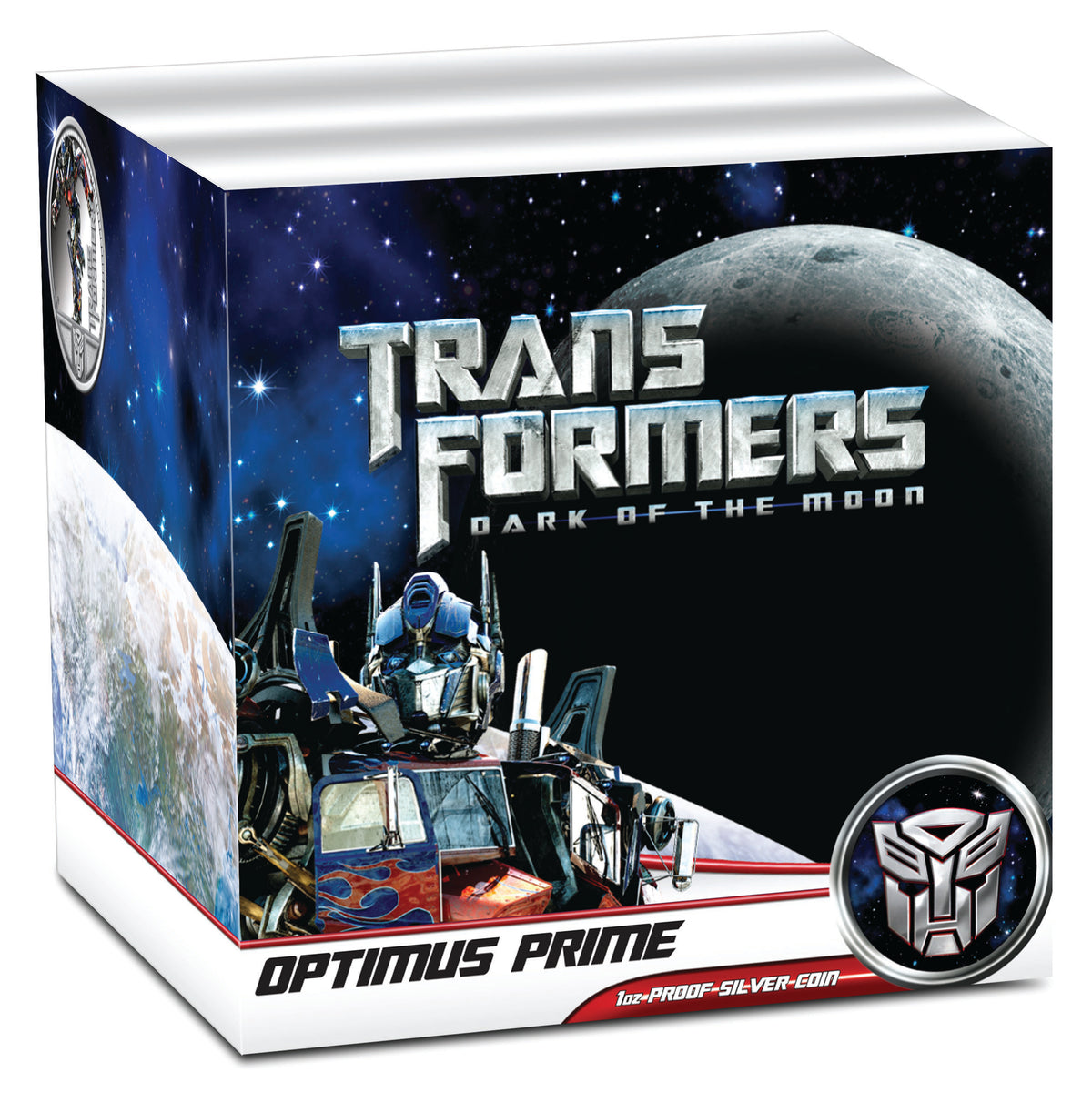 Tuvalu 2011 $1 Transformers Dark of The Moon Optimus Prime 1oz Silver Coloured Proof Coin