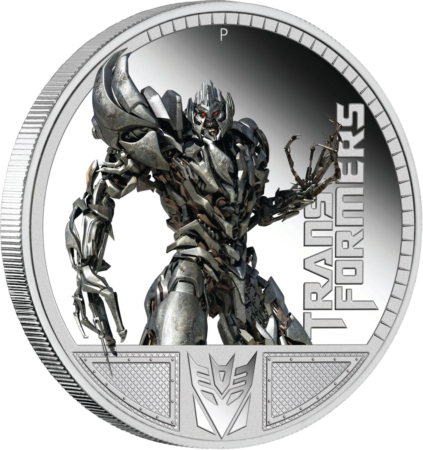 Tuvalu 2009 $1 Transformers Revenge of The Fallen Megatron 1oz Silver Coloured Proof Coin