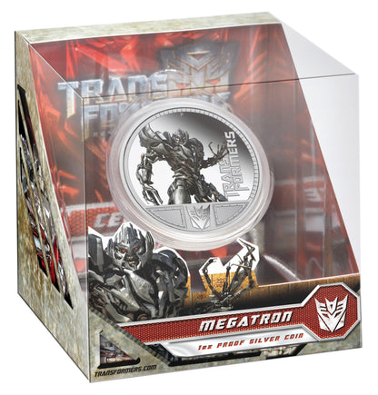 Tuvalu 2009 $1 Transformers Revenge of The Fallen Megatron 1oz Silver Coloured Proof Coin