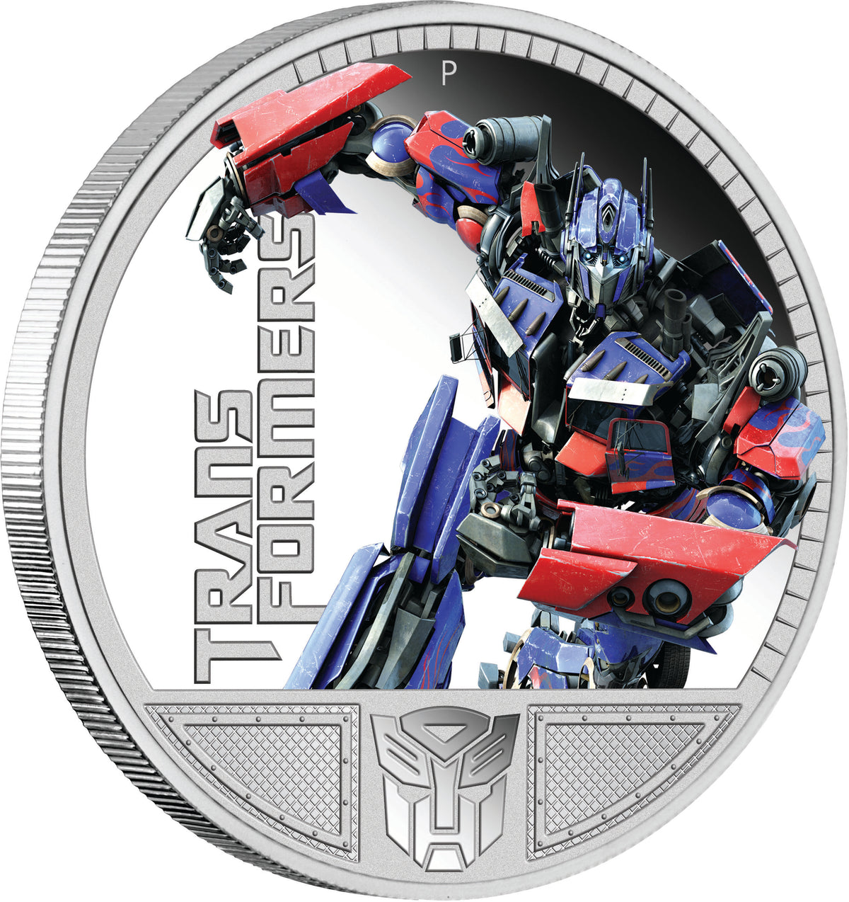 Tuvalu 2009 $1 Transformers Revenge of The Fallen Optimus Prime 1oz Silver Coloured Proof Coin
