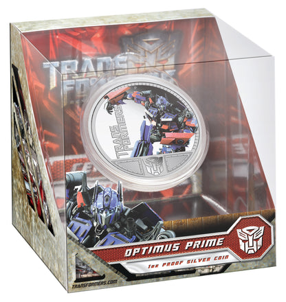 Tuvalu 2009 $1 Transformers Revenge of The Fallen Optimus Prime 1oz Silver Coloured Proof Coin