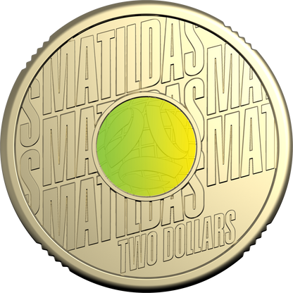 2026 $2 Commbank Matildas Coloured Uncirculated Coin