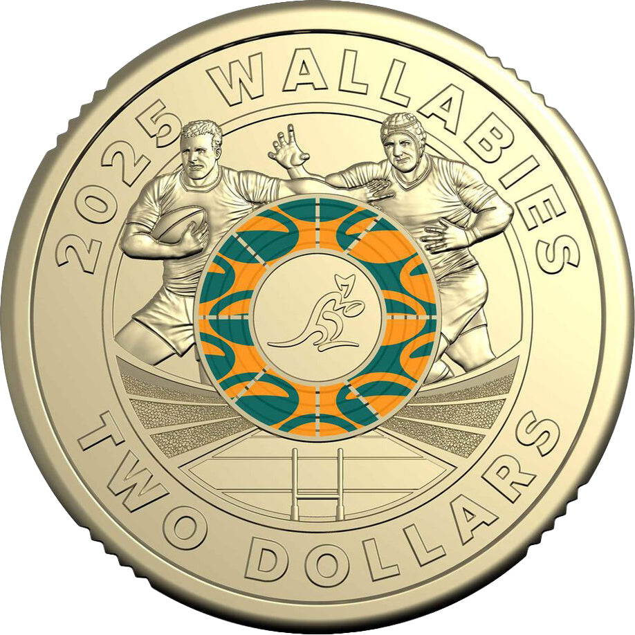 2025 $2 Wallabies and Wallaroos Coloured Uncirculated 2 Coin Set