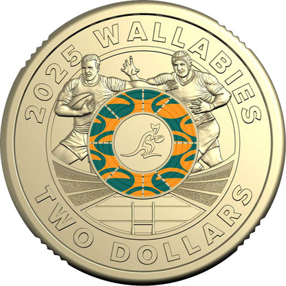 2025 $2 Wallabies and Wallaroos Coloured Uncirculated 2 Coin Set