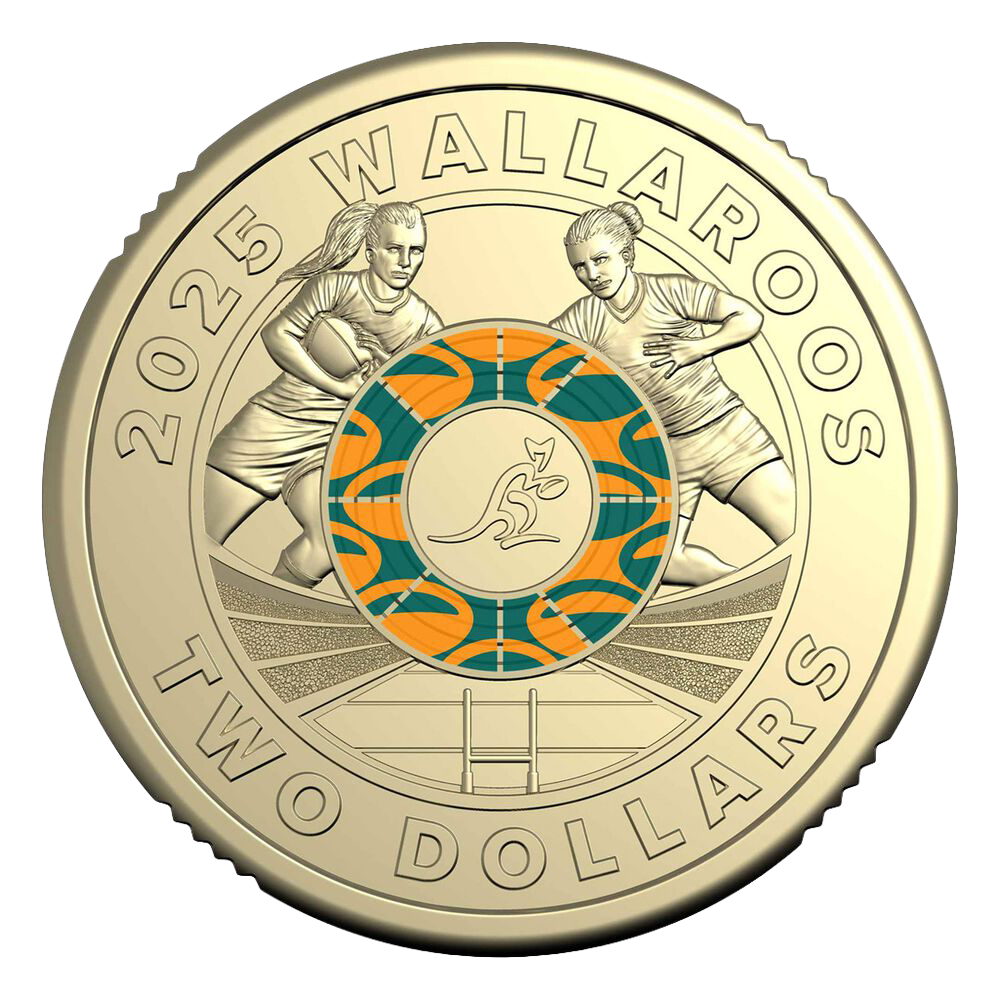 2025 $2 Wallabies and Wallaroos Coloured Uncirculated 2 Coin Set