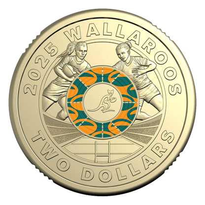 2025 $2 Wallabies and Wallaroos Coloured Uncirculated 2 Coin Set