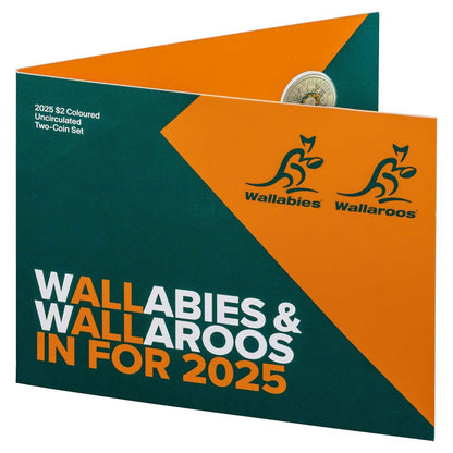 2025 $2 Wallabies and Wallaroos Coloured Uncirculated 2 Coin Set