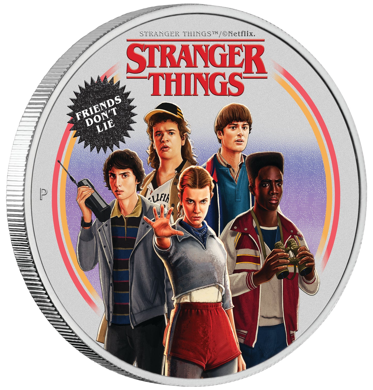 Tuvalu 2026 $1 Stranger Things Friends Don't Lie 1oz Silver Coloured Coin