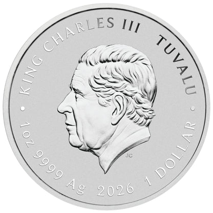 Tuvalu 2026 $1 Stranger Things Friends Don't Lie 1oz Silver Coloured Coin