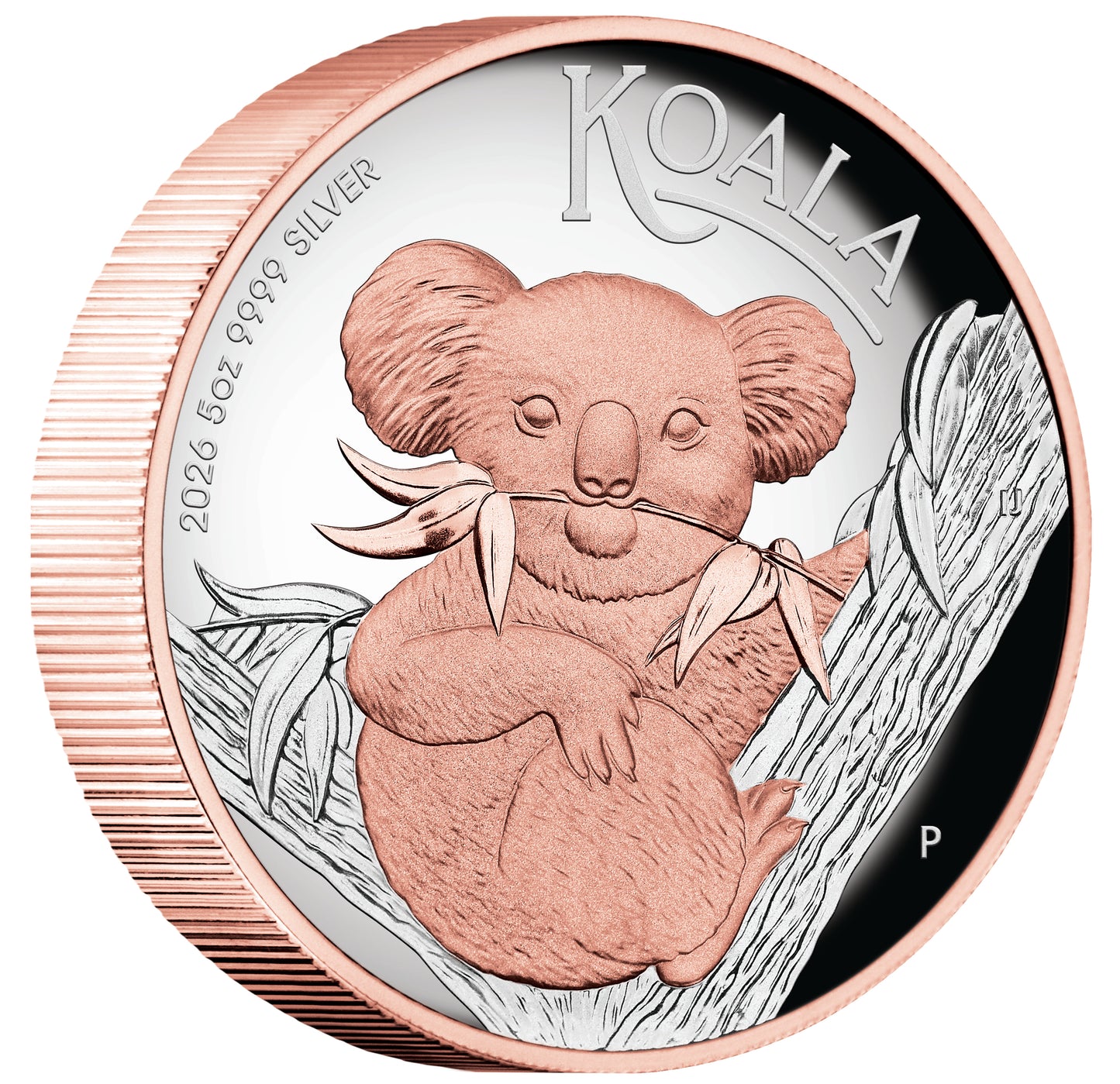 2026 $8 Australian Koala 5oz Silver High Relief Rose Gold Gilded Proof Coin