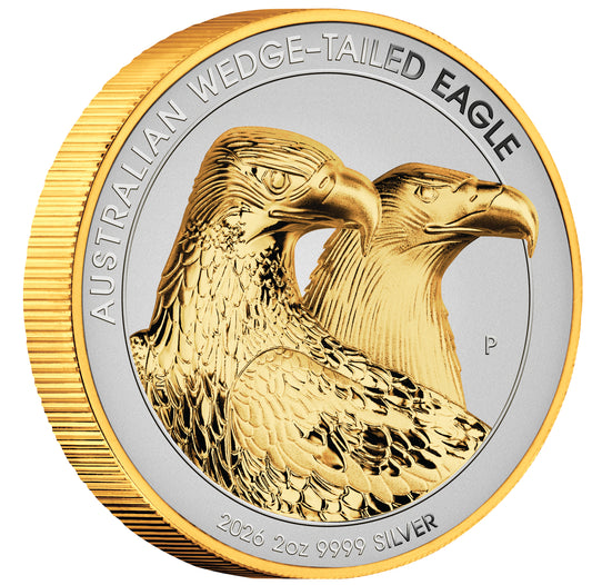2026 $2 Australian Wedge-Tailed Eagle 2oz Silver High Relief Gilded Proof Coin