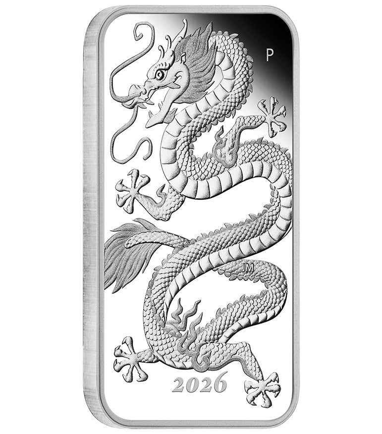 2026 $1 Dragon 1oz Silver Proof Rectangular Coin
