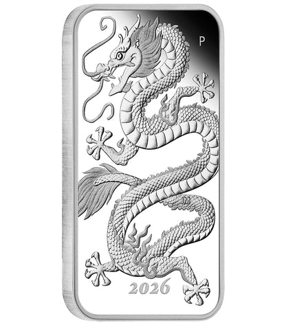 2026 $1 Dragon 1oz Silver Proof Rectangular Coin