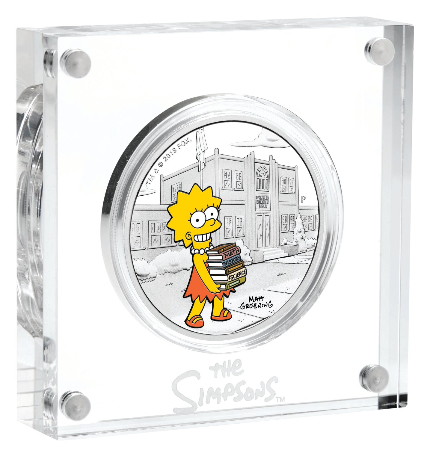 Tuvalu 2019 $1 The Simpsons Lisa 1oz Silver Coloured Proof Coin