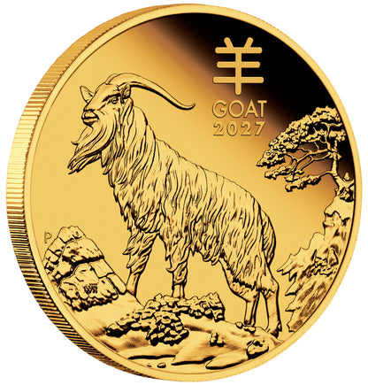 2027 $100 Lunar Year of The Goat 1oz Gold Proof Coin