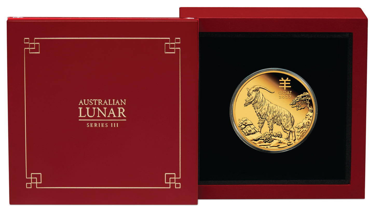 2027 $100 Lunar Year of The Goat 1oz Gold Proof Coin