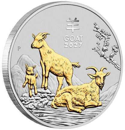 2027 $1 Lunar Year of The Goat 1oz Silver Proof 3 Coin Set