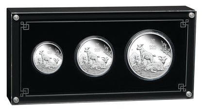 2027 Lunar Year of The Goat Silver Proof 3 Coin Set