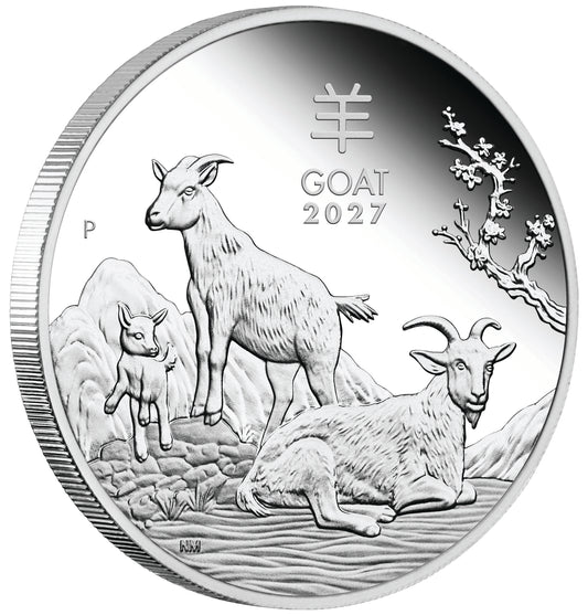 2027 50c Lunar Year of The Goat 1/2oz Silver Proof Coin