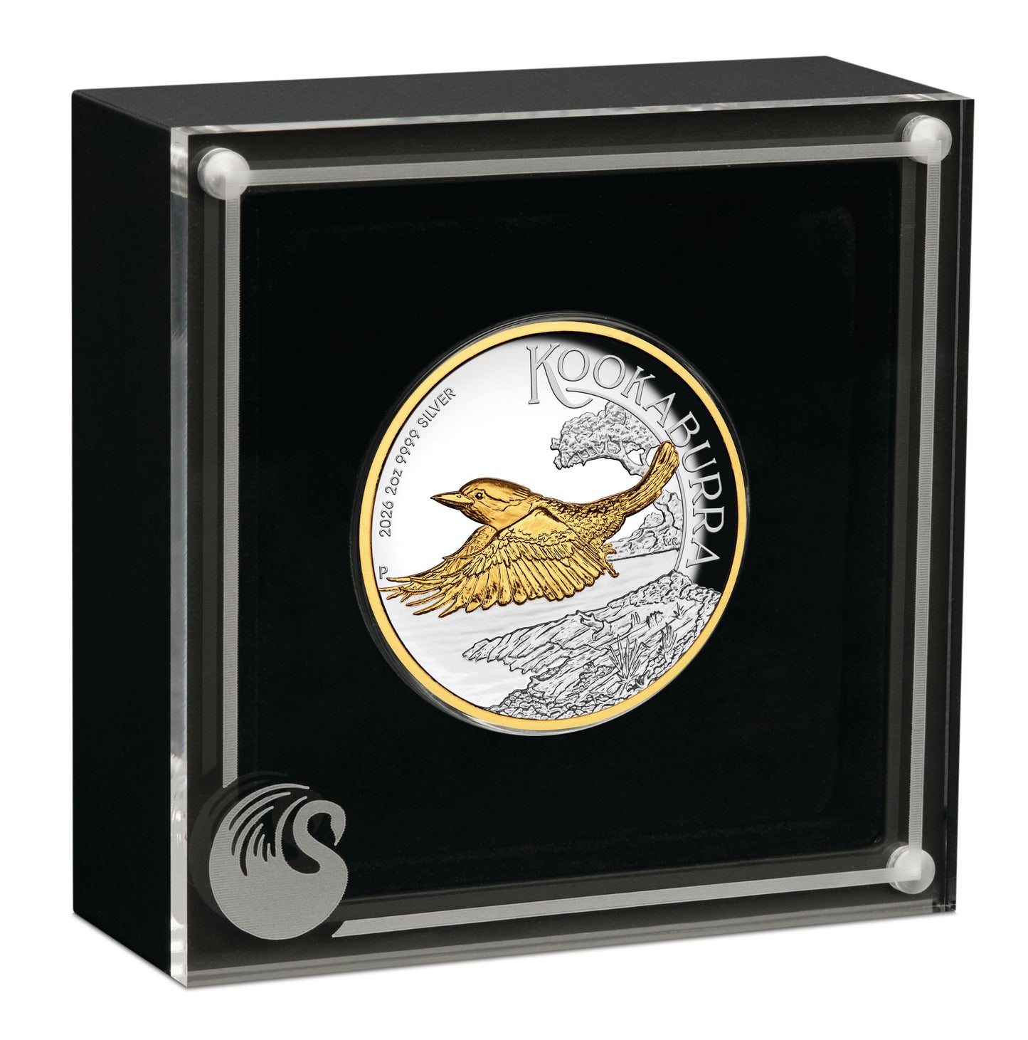 2026 $2 Australian Kookaburra Selectively Gold Plated 2oz Silver High Relief Proof Coin