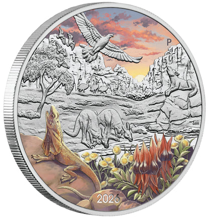 2026 $1 Wonders of Australia The Outback 1oz Silver Coloured Coin