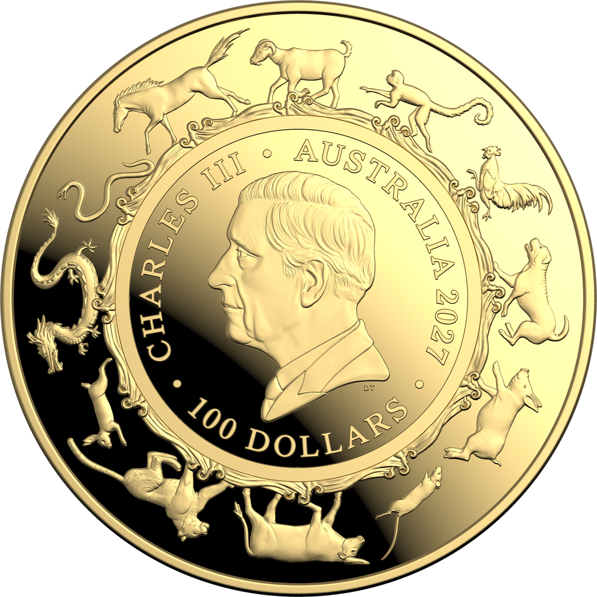 2027 $100 Year of The Goat 1oz Gold Proof Domed Coin