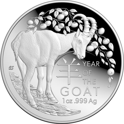 2027 $5 Year of The Goat 1oz Silver Proof Domed Coin