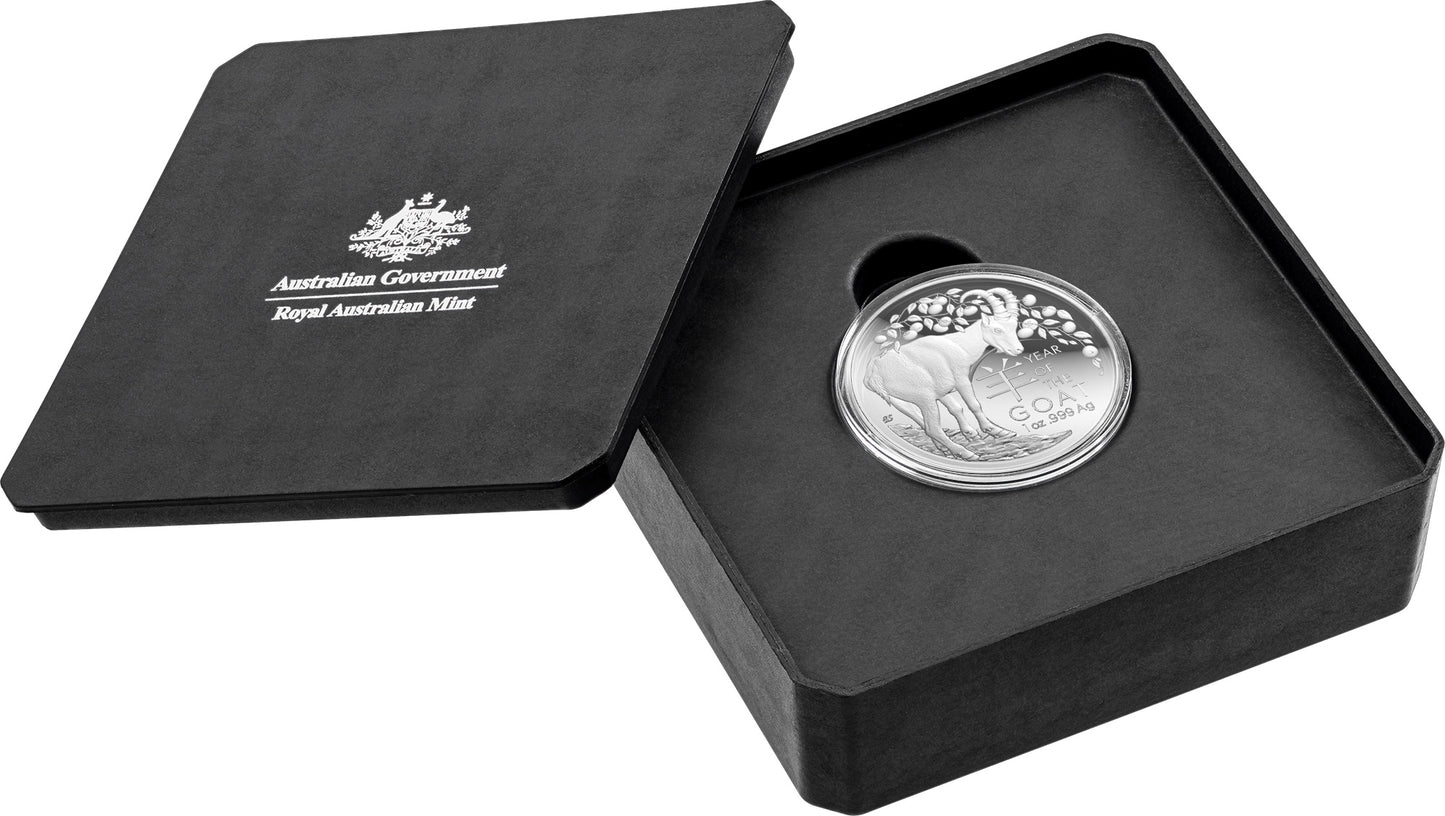 2027 $5 Year of The Goat 1oz Silver Proof Domed Coin