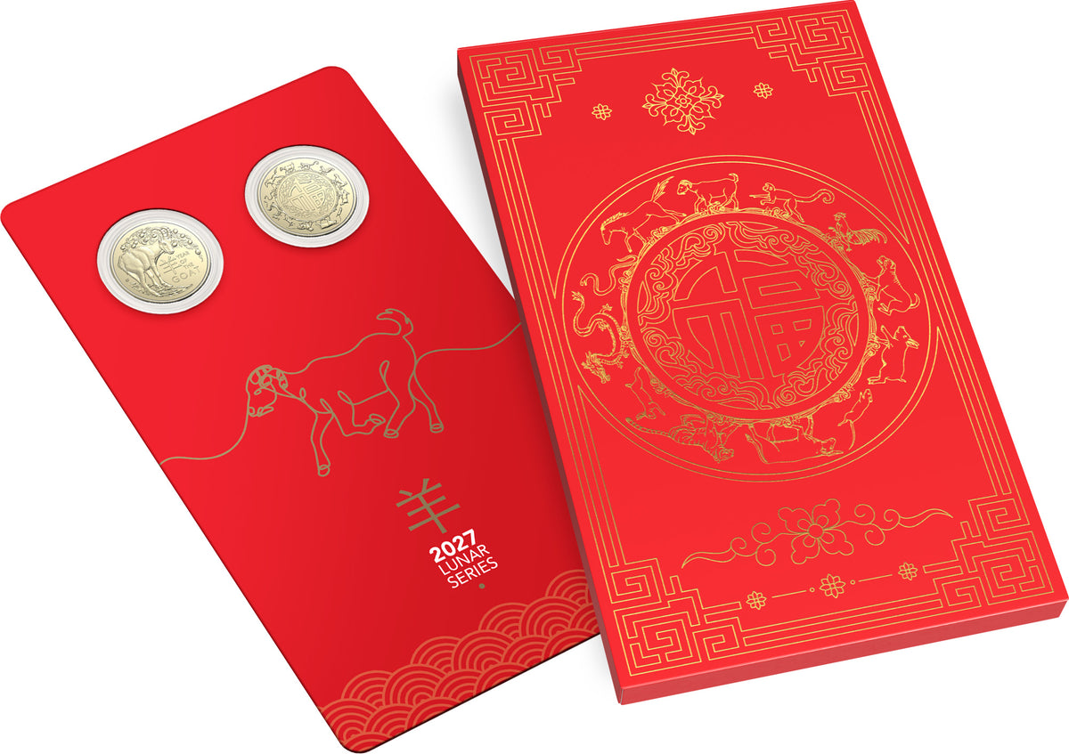 2027 $1 Year of The Goat Uncirculated 2 Coin Set