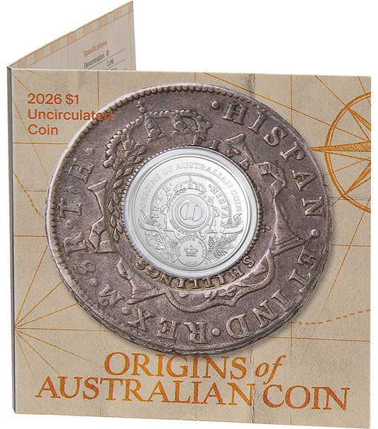 2026 $1 Origins of Australian Coin Holey Dollar Uncirculated Coin