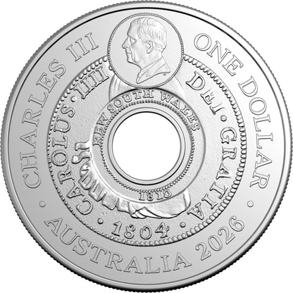 2026 $1 Origins of Australian Coin Holey Dollar Uncirculated Coin