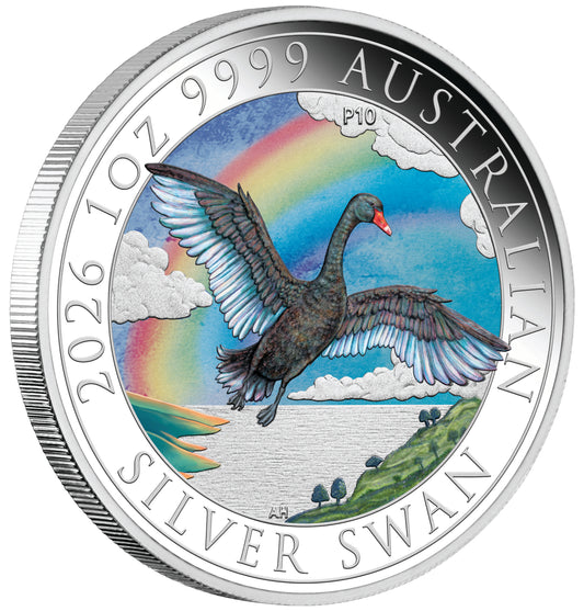 2026 $1 ANDA Perth Australian Swan 1oz Silver Coloured Coin