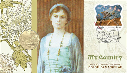 2025 50c Treasured Australian Stories Dorothea Mackellar My Country PNC