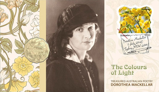 2025 50c Treasured Australian Stories Dorothea Mackellar The Colours of Light PNC